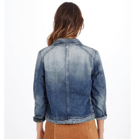 NEW Adriano Goldschmied Andy Denim Trucker Jacket Blue Small - Picture 4 of 12